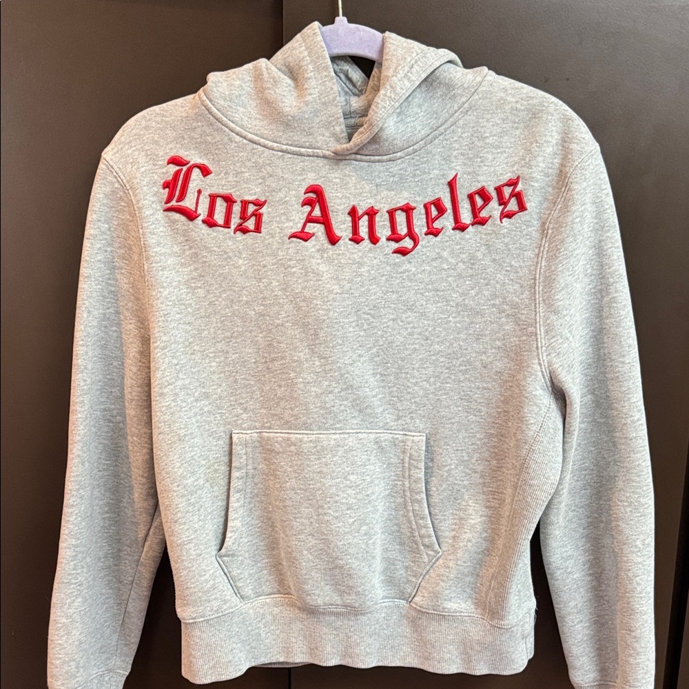 Kendall & Kylie Embroidered Los Angeles Gray Hoodie Sz Small